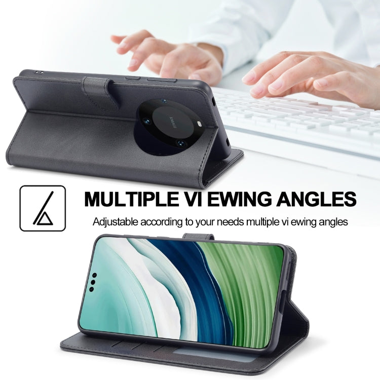 For Huawei Mate 60 LC.IMEEKE Calf Texture Leather Phone Case(Black) by LC.IMEEKE