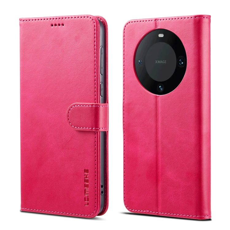 For Huawei Mate 60 LC.IMEEKE Calf Texture Leather Phone Case(Red) by LC.IMEEKE
