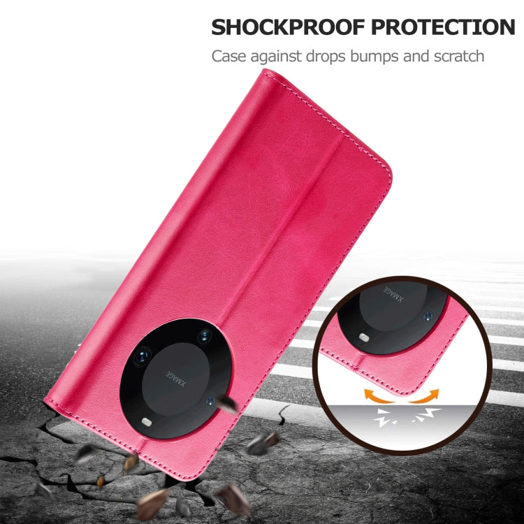 For Huawei Mate 60 LC.IMEEKE Calf Texture Leather Phone Case(Red) by LC.IMEEKE