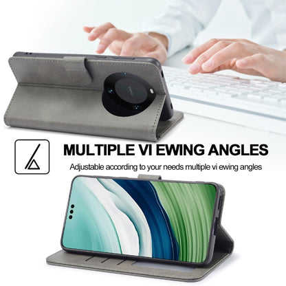 For Huawei Mate 60 LC.IMEEKE Calf Texture Leather Phone Case(Grey) by LC.IMEEKE