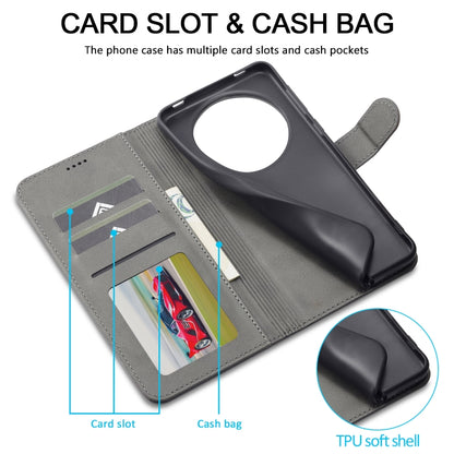 For Huawei Mate 60 LC.IMEEKE Calf Texture Leather Phone Case(Grey) by LC.IMEEKE