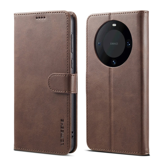 For Huawei Mate 60 LC.IMEEKE Calf Texture Leather Phone Case(Coffee) by LC.IMEEKE