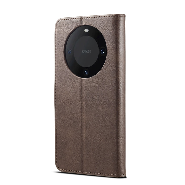 For Huawei Mate 60 LC.IMEEKE Calf Texture Leather Phone Case(Coffee) by LC.IMEEKE