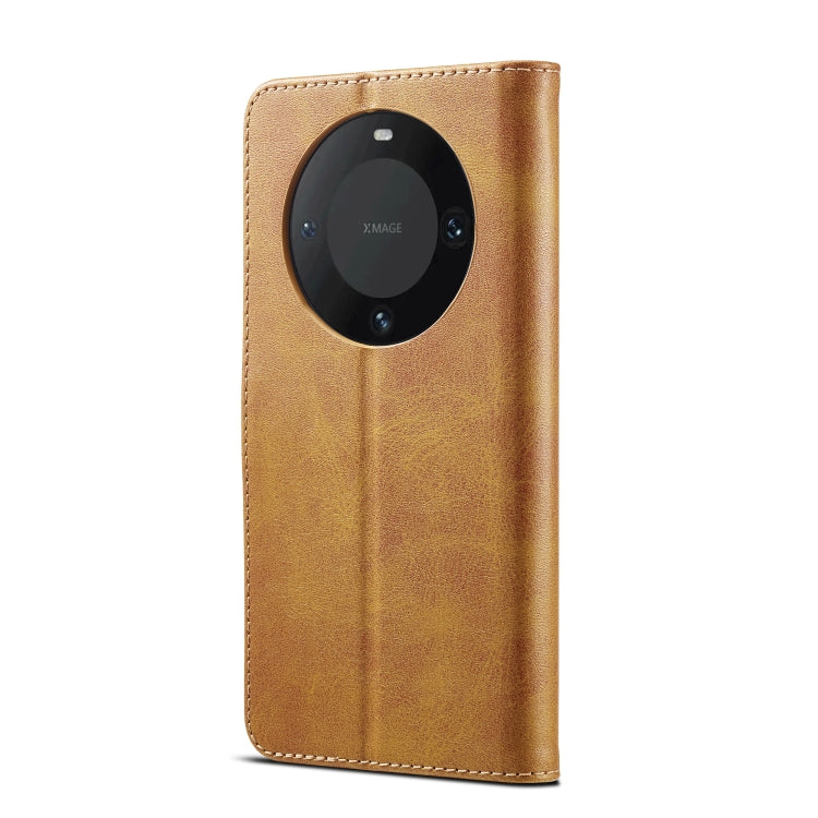For Huawei Mate 60 LC.IMEEKE Calf Texture Leather Phone Case(Brown) by LC.IMEEKE