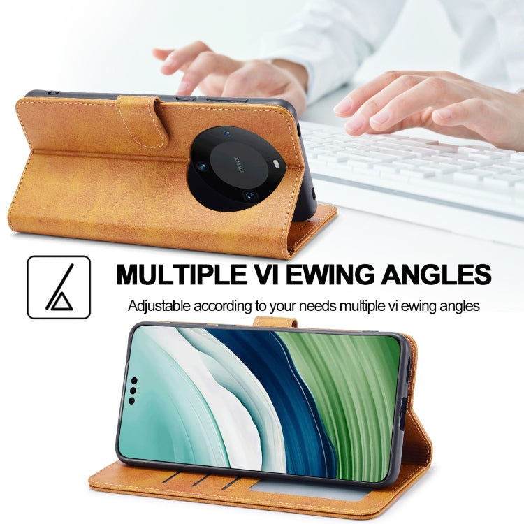 For Huawei Mate 60 LC.IMEEKE Calf Texture Leather Phone Case(Brown) by LC.IMEEKE