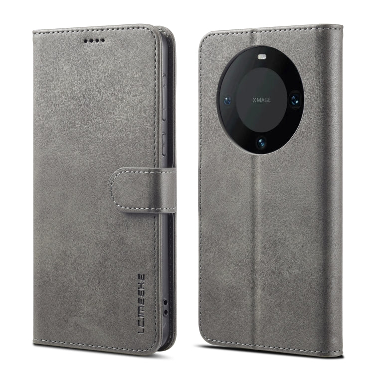 For Huawei Mate 60 Pro / 60 Pro+ LC.IMEEKE Calf Texture Leather Phone Case(Grey) by LC.IMEEKE