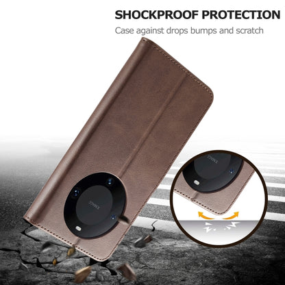 For Huawei Mate 60 Pro / 60 Pro+ LC.IMEEKE Calf Texture Leather Phone Case(Coffee) by LC.IMEEKE