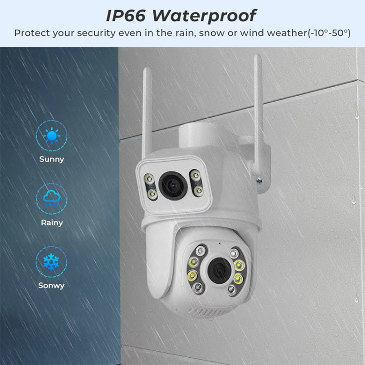 QX95 6MP WiFi Dual Camera Supports Two-way Voice Intercom & AI Recognition(UK Plug) by bashfashion