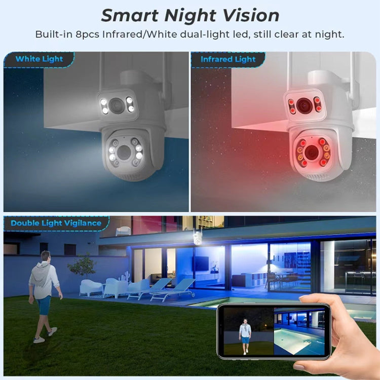 QX95 6MP WiFi Dual Camera Supports Two-way Voice Intercom & AI Recognition(EU Plug) by bashfashion