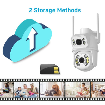 QX95 6MP WiFi Dual Camera Supports Two-way Voice Intercom & AI Recognition(UK Plug) by bashfashion