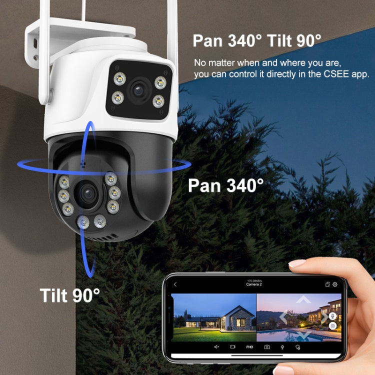 QX101 6MP WiFi Dual Camera Supports Two-way Voice Intercom & Infrared Night Vision(AU Plug) by bashfashion