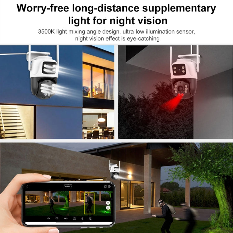QX101 6MP WiFi Dual Camera Supports Two-way Voice Intercom & Infrared Night Vision(AU Plug) by bashfashion