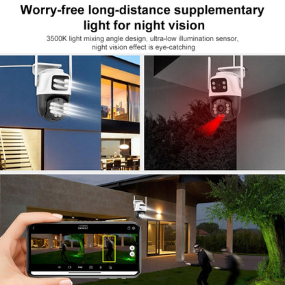 QX101 6MP WiFi Dual Camera Supports Two-way Voice Intercom & Infrared Night Vision(US Plug) by bashfashion