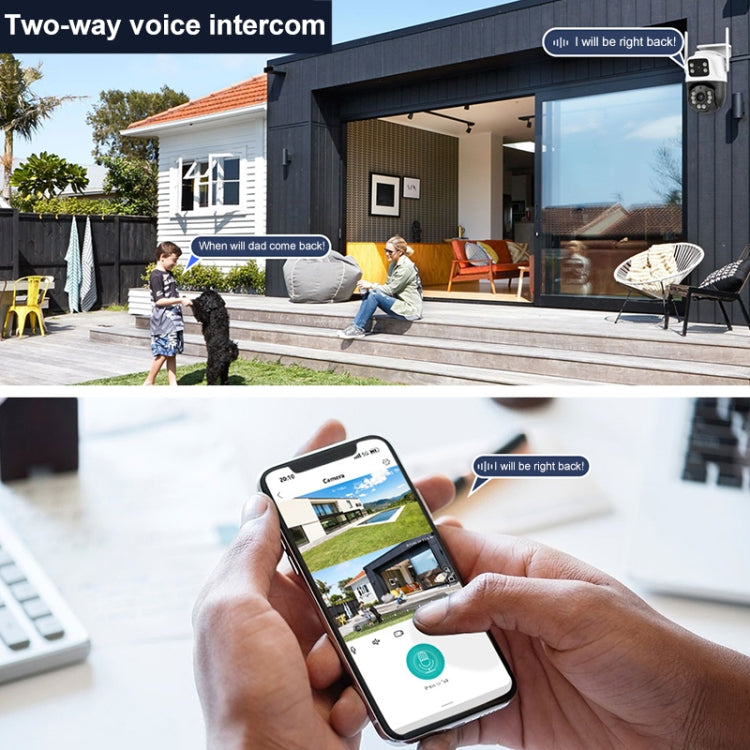 QX101 6MP WiFi Dual Camera Supports Two-way Voice Intercom & Infrared Night Vision(EU Plug) by bashfashion