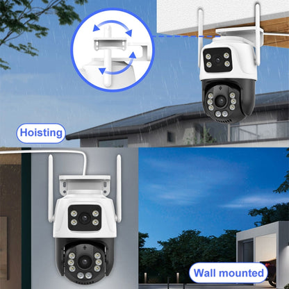 QX101 6MP WiFi Dual Camera Supports Two-way Voice Intercom & Infrared Night Vision(US Plug) by bashfashion