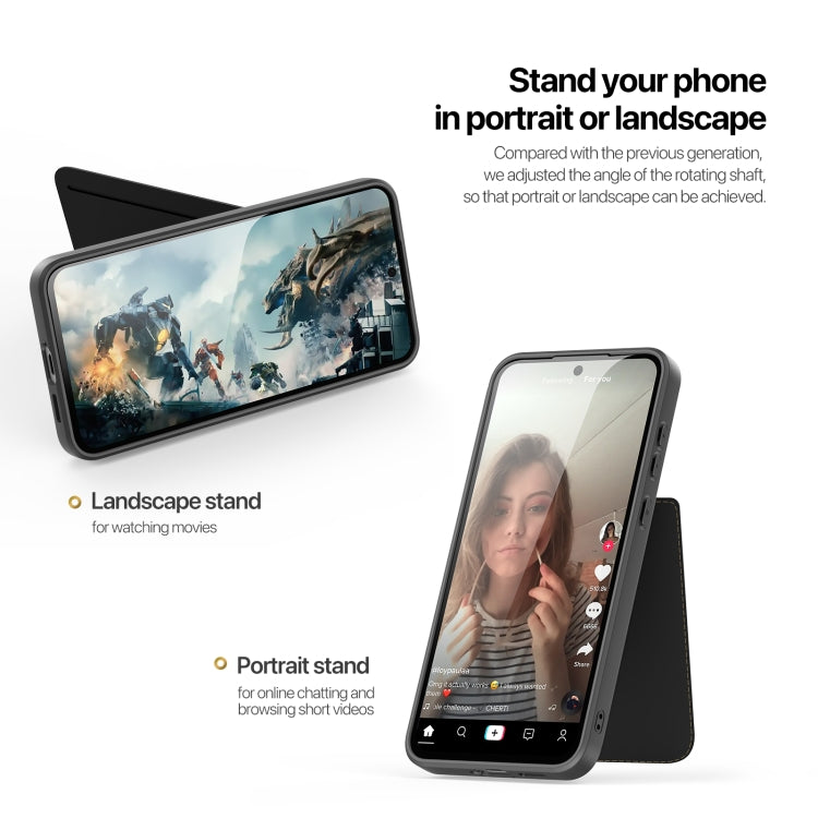 For Samsung Galaxy S25 5G DUX DUCIS Rafi II Series MagSafe Magnetic Holder RFID Phone Case(Black) by DUX DUCIS