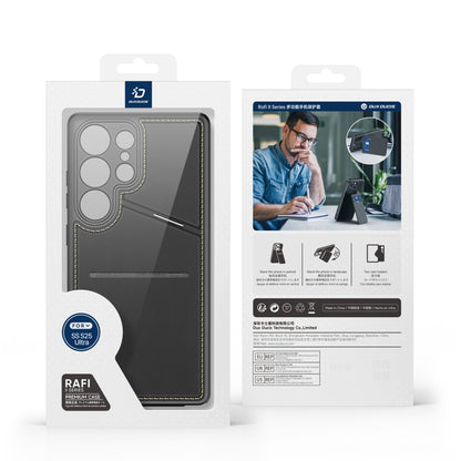 For Samsung Galaxy S25 Ultra 5G DUX DUCIS Rafi II Series MagSafe Magnetic Holder RFID Phone Case(Black) by DUX DUCIS