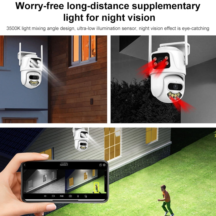 QX102 3MP WiFi Triple Camera Supports Two-way Voice Intercom & Infrared Night Vision(US Plug) by bashfashion