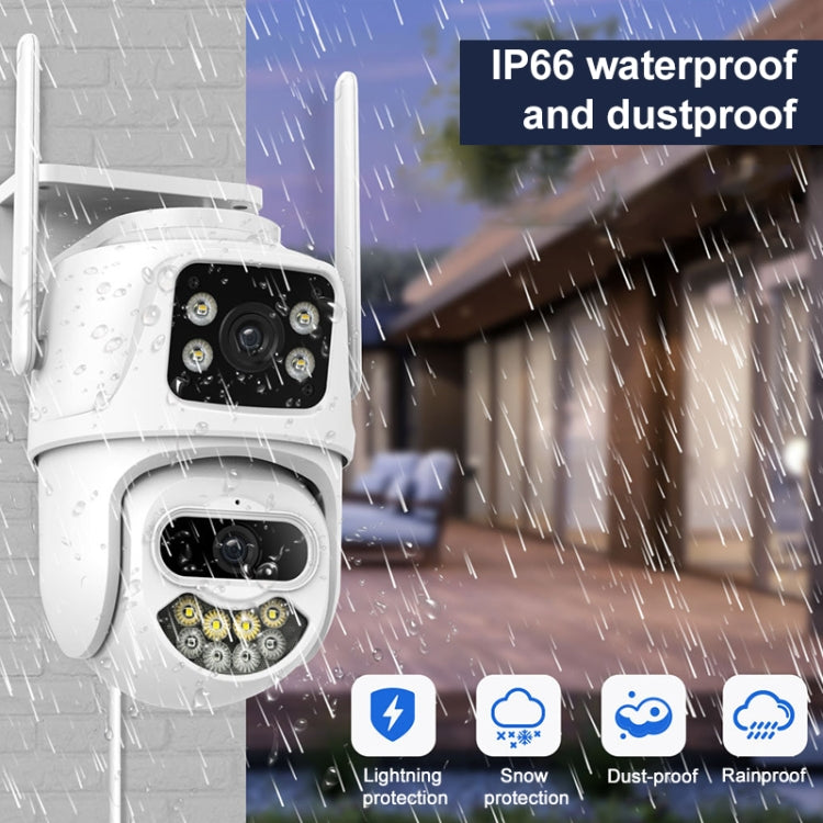 QX102 3MP WiFi Triple Camera Supports Two-way Voice Intercom & Infrared Night Vision(US Plug) by bashfashion