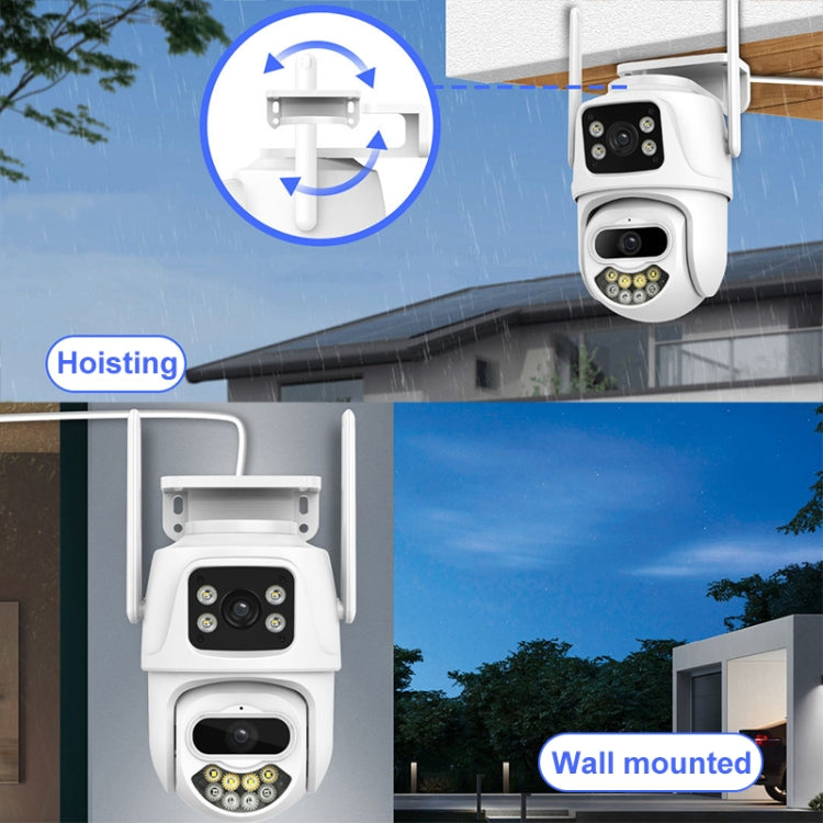 QX102 3MP WiFi Triple Camera Supports Two-way Voice Intercom & Infrared Night Vision(EU Plug) by bashfashion