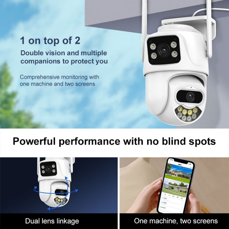 QX102 3MP WiFi Triple Camera Supports Two-way Voice Intercom & Infrared Night Vision(EU Plug) by bashfashion