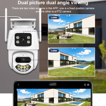 QX102 3MP WiFi Triple Camera Supports Two-way Voice Intercom & Infrared Night Vision(EU Plug) by bashfashion