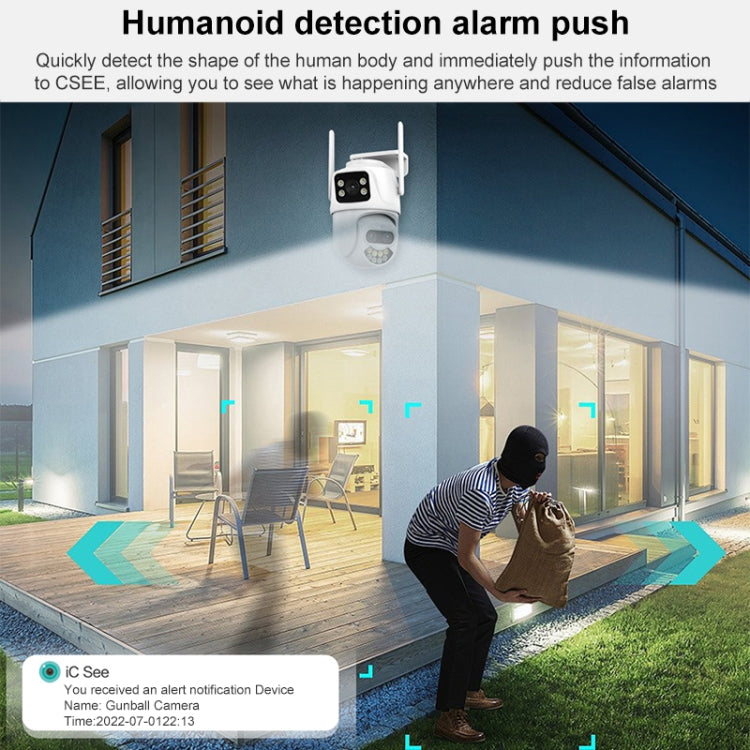 QX104 3MP WiFi Triple Camera Supports Human Face Recognition & AI Alarm(AU Plug) by bashfashion