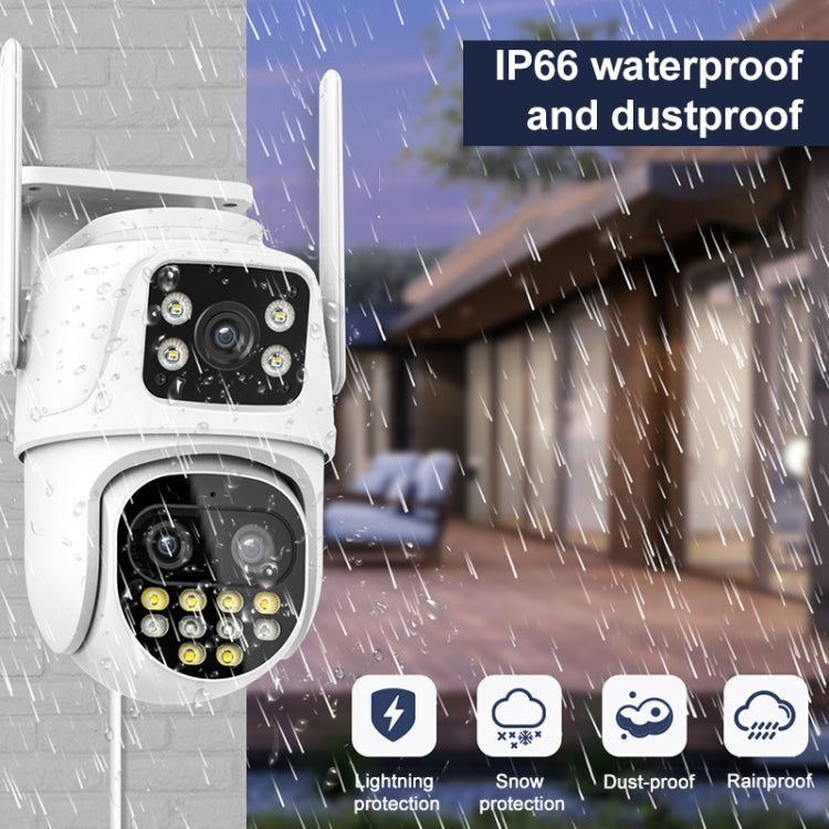 QX104 3MP WiFi Triple Camera Supports Human Face Recognition & AI Alarm(EU Plug) by bashfashion