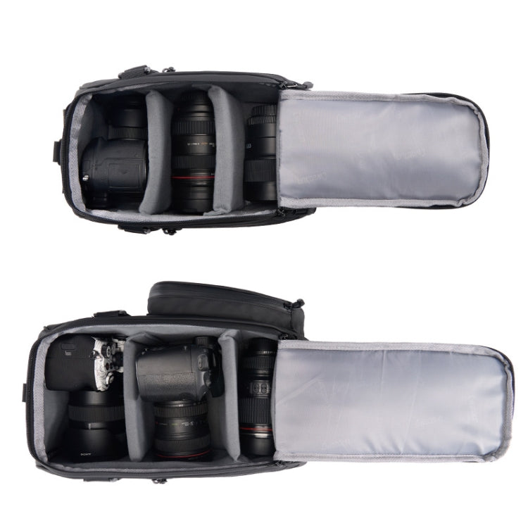 CADeN D116 Mountain Bike Panniers Tail Bags Crossbody Camera Bag Photography Lens Shoulder Bag, Size:37 x 19.5 x 23cm(Black) by CADeN