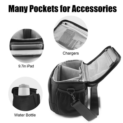 Cwatcun D67 Crossbody Camera Bag Photography Lens Shoulder Bag, Size:30.5 x 16.5 x 20cm L(Black) by Cwatcun