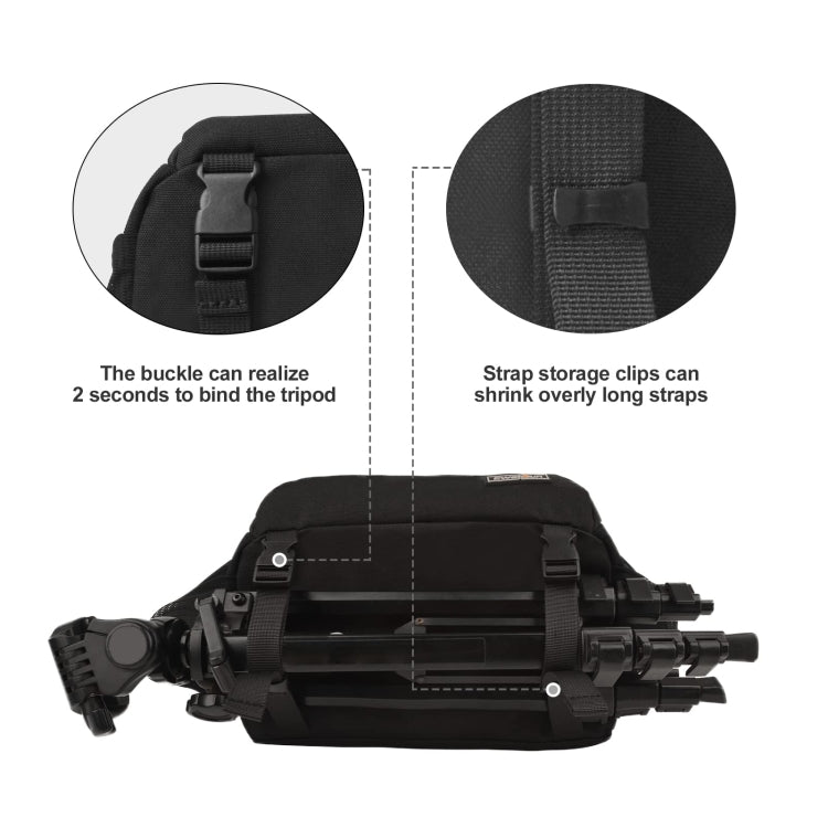 Cwatcun D67 Crossbody Camera Bag Photography Lens Shoulder Bag, Size:30.5 x 16.5 x 20cm L(Black) by Cwatcun