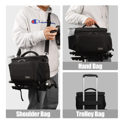 Cwatcun D67 Crossbody Camera Bag Photography Lens Shoulder Bag, Size:30.5 x 16.5 x 20cm L(Black) by Cwatcun