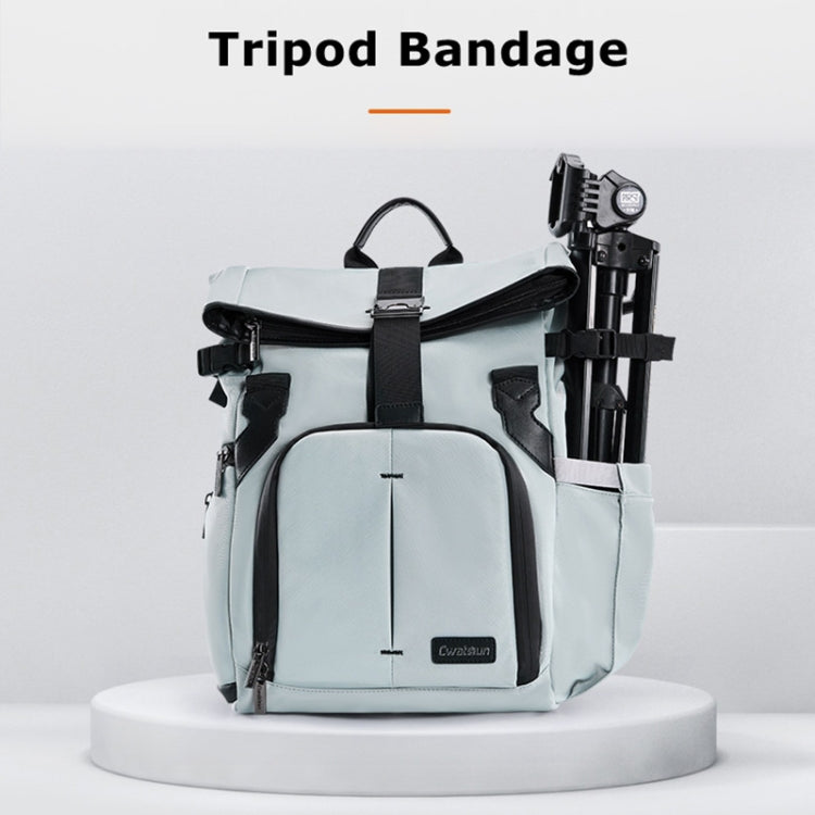 Cwatcun D95 Large Capacity Photography Backpack Shoulders Laptop Camera Bag, Size:27 x 37 x 16cm(Dark Black) by Cwatcun