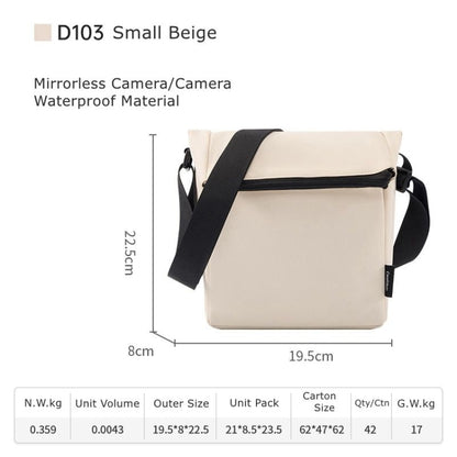 Cwatcun D103 Crossbody Camera Bag Photography Lens Shoulder Bag, Size:22.5 x 19.5 x 8cm(Beige) by Cwatcun