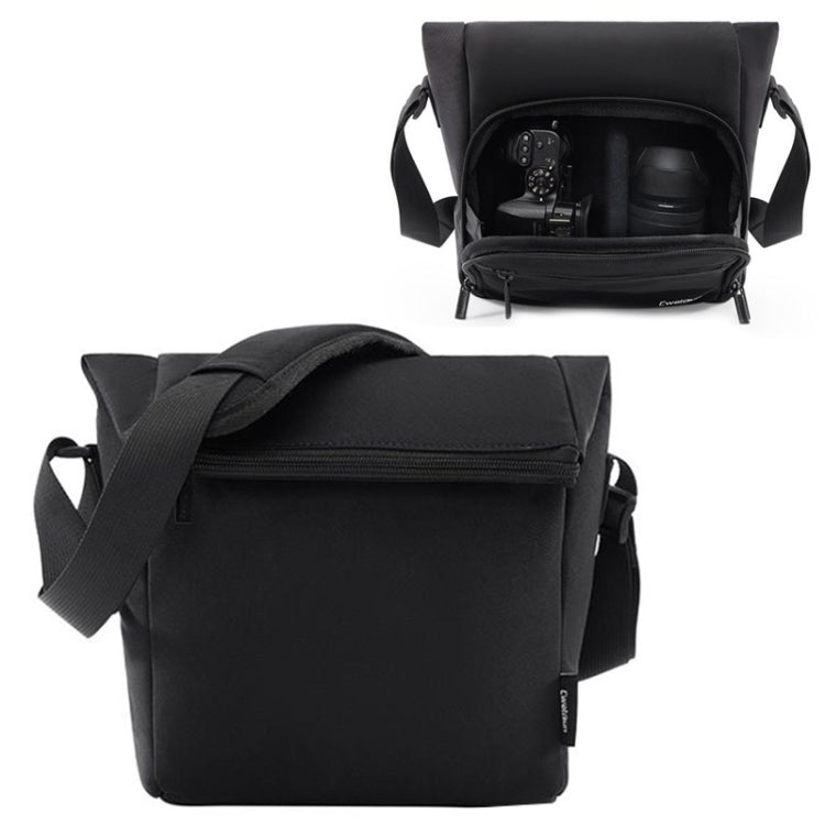 Cwatcun D103 Crossbody Camera Bag Photography Lens Shoulder Bag, Size:22.5 x 22.5 x 12.5cm(Black) by Cwatcun