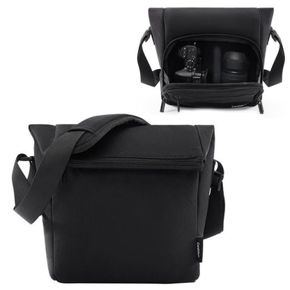 Cwatcun D103 Crossbody Camera Bag Photography Lens Shoulder Bag, Size:22.5 x 22.5 x 12.5cm(Black) by Cwatcun