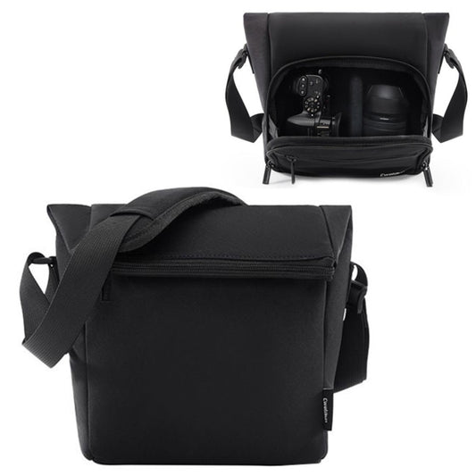 Cwatcun D103 Crossbody Camera Bag Photography Lens Shoulder Bag, Size:22.5 x 22.5 x 12.5cm(Black) by Cwatcun