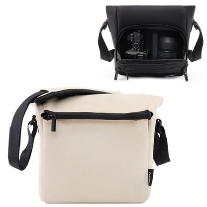 Cwatcun D103 Crossbody Camera Bag Photography Lens Shoulder Bag, Size:22.5 x 22.5 x 12.5cm(Beige) by Cwatcun