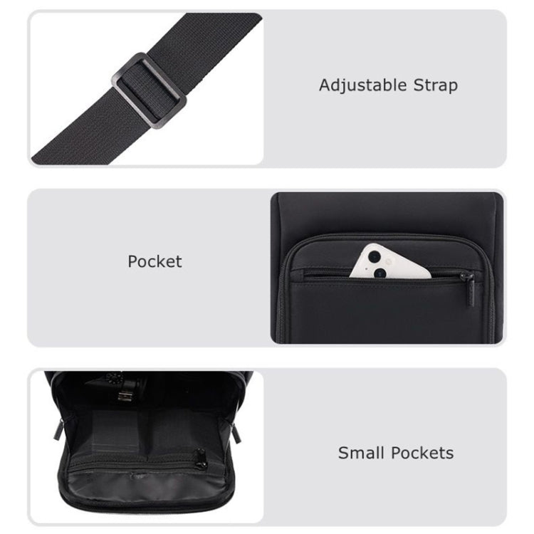 Cwatcun D103 Crossbody Camera Bag Photography Lens Shoulder Bag, Size:22.5 x 22.5 x 12.5cm(Black) by Cwatcun