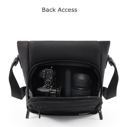 Cwatcun D103 Crossbody Camera Bag Photography Lens Shoulder Bag, Size:22.5 x 22.5 x 12.5cm(Black) by Cwatcun