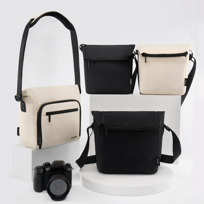 Cwatcun D103 Crossbody Camera Bag Photography Lens Shoulder Bag, Size:22.5 x 22.5 x 12.5cm(Beige) by Cwatcun
