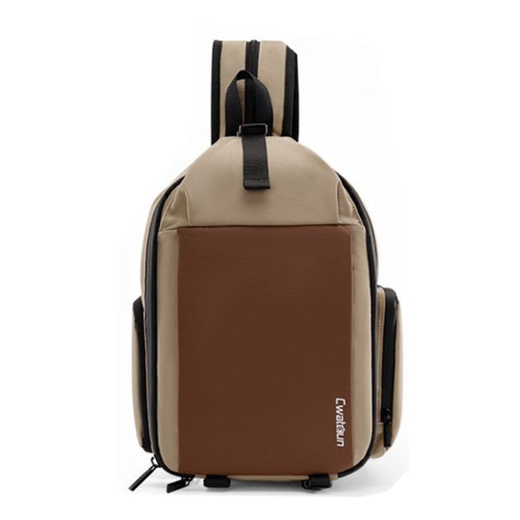 Cwatcun D107 Large Capacity Photography Backpack Shoulders Laptop Camera Bag, Size:22 x 36 x 16cm(Khaki) by Cwatcun