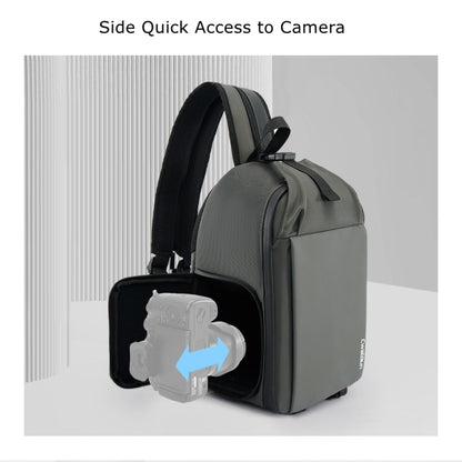 Cwatcun D107 Large Capacity Photography Backpack Shoulders Laptop Camera Bag, Size:22 x 36 x 16cm(Grey) by Cwatcun