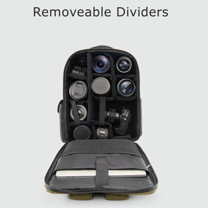 Cwatcun D117 Large Capacity Photography Backpack Shoulders Laptop Camera Bag, Size:42 x 31 x 13cm(Army Green) by Cwatcun