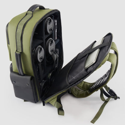 Cwatcun D117 Large Capacity Photography Backpack Shoulders Laptop Camera Bag, Size:42 x 31 x 13cm(Army Green) by Cwatcun