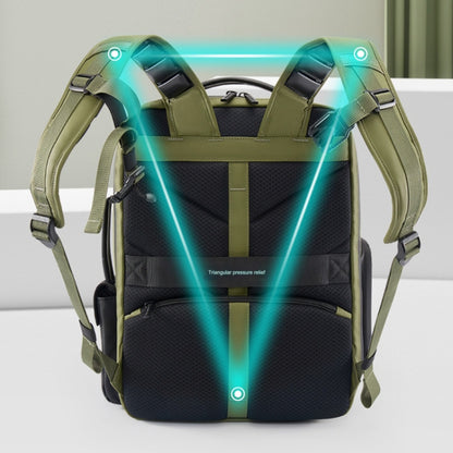 Cwatcun D117 Large Capacity Photography Backpack Shoulders Laptop Camera Bag, Size:42 x 31 x 13cm(Army Green) by Cwatcun