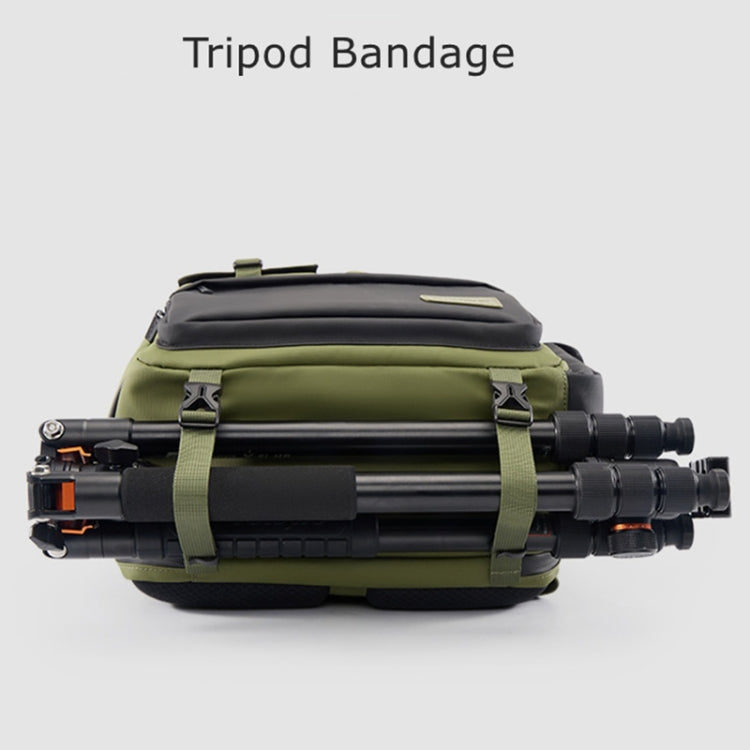 Cwatcun D117 Large Capacity Photography Backpack Shoulders Laptop Camera Bag, Size:43.3 x 33 x 13cm(Army Green) by Cwatcun