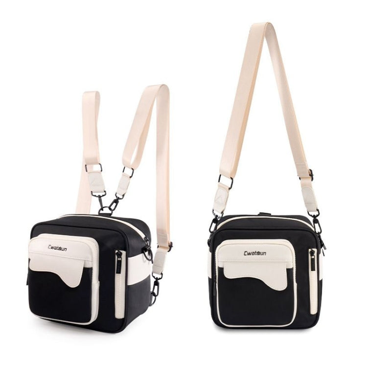 Cwatcun D118 Contrast Two Ways Backpack Cross-body Canera Bag, Size:21 x 21 x 14.5cm(Black) by Cwatcun
