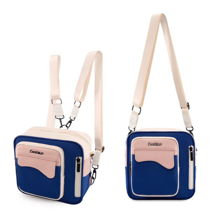 Cwatcun D118 Contrast Two Ways Backpack Cross-body Canera Bag, Size:21 x 21 x 14.5cm(Blue) by Cwatcun