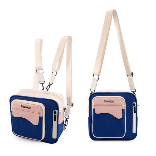Cwatcun D118 Contrast Two Ways Backpack Cross-body Canera Bag, Size:21 x 21 x 14.5cm(Blue) by Cwatcun